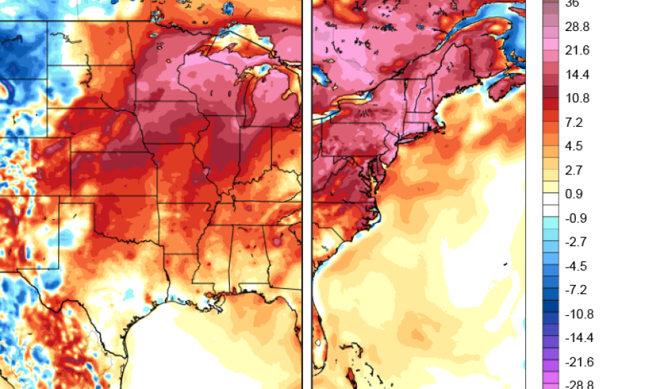 climate signals central and eastern us heat wave june july 2018