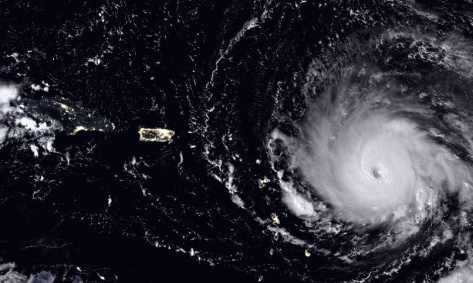 Hurricane Irma reached wind speeds of almost 300 kilometres per hour in September 2017. Image: Joshua Stevens & Jesse Allen, NASA Earth Observatory, NOAA–NASA Suomi NPP
