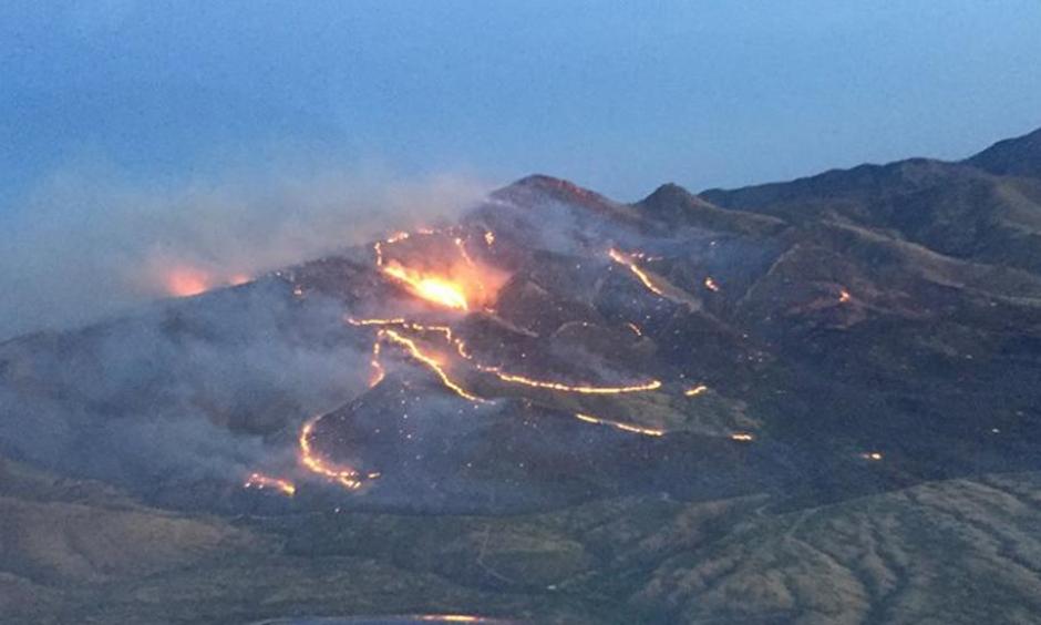 An aerial view of the Sawmill fire in southern Arizona. Photo: Arizona Department of Forestry and Fire Management