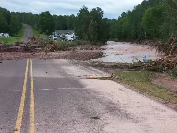 flooded road