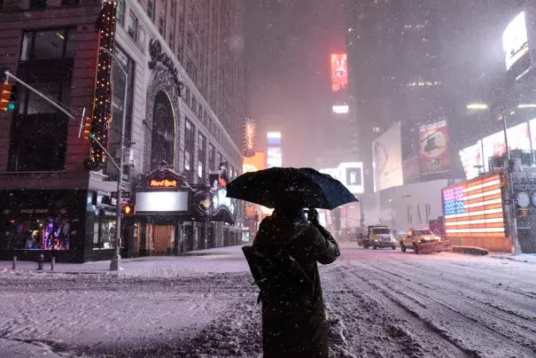 NYC during the blizzard