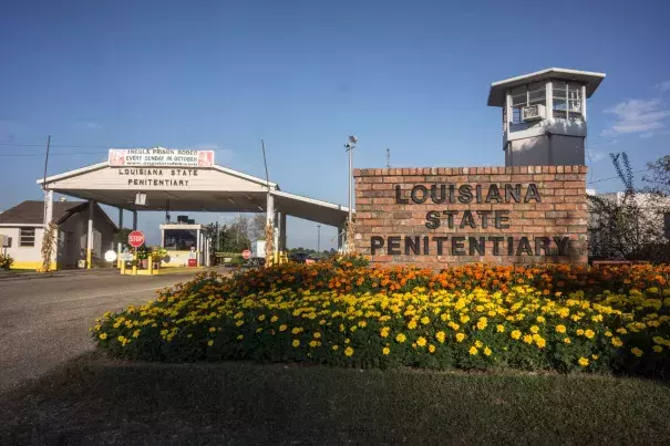 The entrance of Angola Prison, Louisiana, pictured on October 14, 2013. (Credit: GILES CLARKE / GETTY IMAGES)