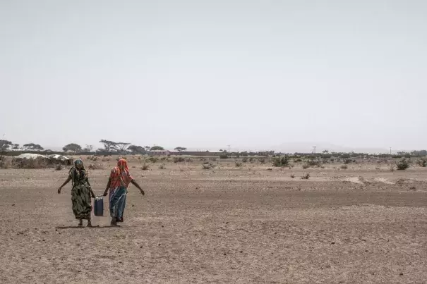 Women carry water back to their homes in drought-hit Aydora, Ethiopia. The country is facing its third straight year of drought. Photo: Aida Muluneh for The Washington Post