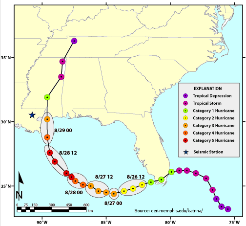 Climate Signals  Hurricane Katrina Path