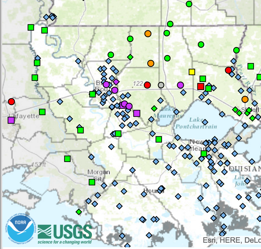Hydrographs Amite, Comite, Tickfaw, Tangipahoa River Flood Records