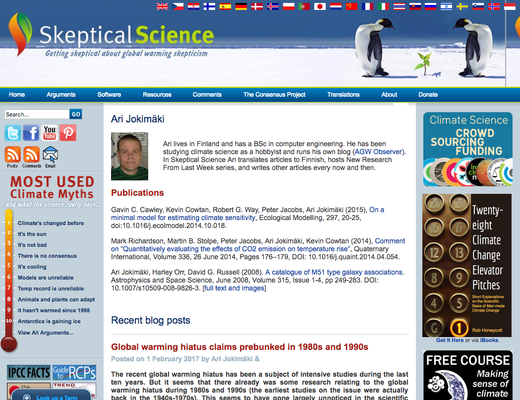 Website Skeptical Science Climate Signals