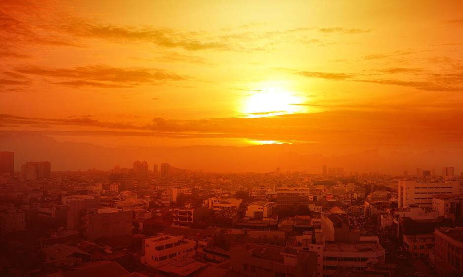 Setting sun.
