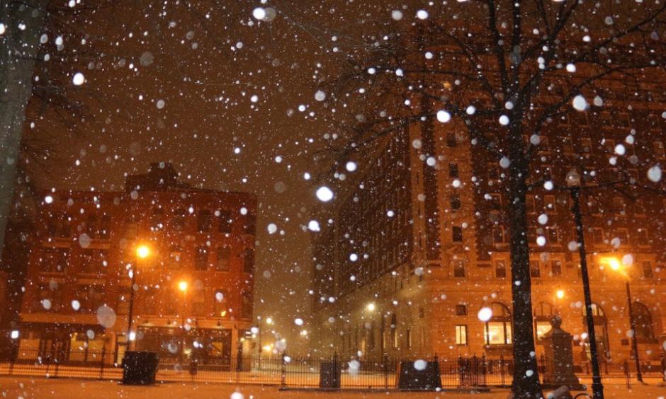 These photos of downtown Worcester, taken at 6 a.m., show the early effects of what could be the state's largest snowfall this year. Photo: Masslive