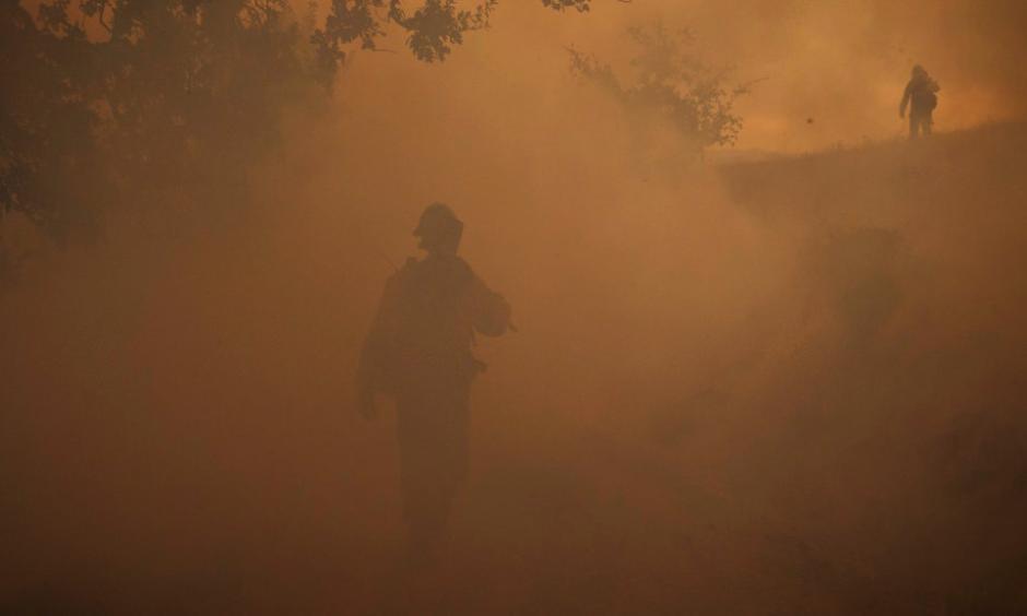 Firefighters battled the Kincade fire in Geyserville, Calif., last week.Credit: Eric Thayer/New York Times