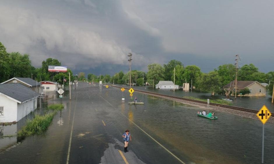Residents cope as floodwater from the Mississippi River rises on June 1, 2019 in Foley, Missouri. Credit: Scott Olson Getty Images