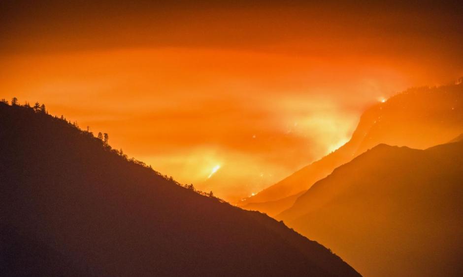 Known as the Rough Fire, a wildfire raged through national forests and parks in California from late July through October, burning about 152,000 acres and sending plumes of smoke over Central Valley cities such as Fresno, 35 miles away. Photo: Stuart Palley, Zuma, Corbis