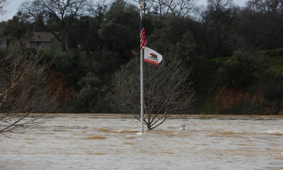 Riverbend Park in Oroville, Calif., which has seen extremely heavy rains and is threatened by damage to a dam. Photo: Jim Urquhart, Reuters