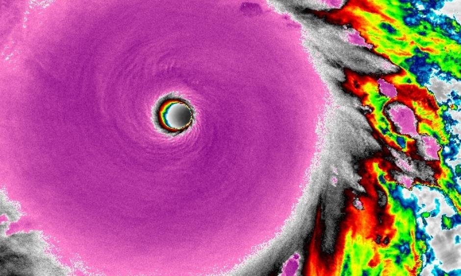 Super Typhoon Haiyan becomes strongest storm to ever make landfall. Image: CIRA