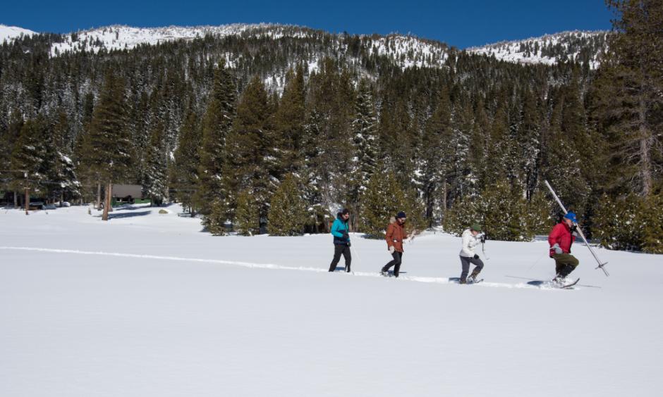 On March 5, 2018 a team of scientists take the third snow survey of the season at Phillips Station in El Dorado County, 90 miles east of Sacramento. Photo: Kelly M. Grow, California Department of Water Resources
