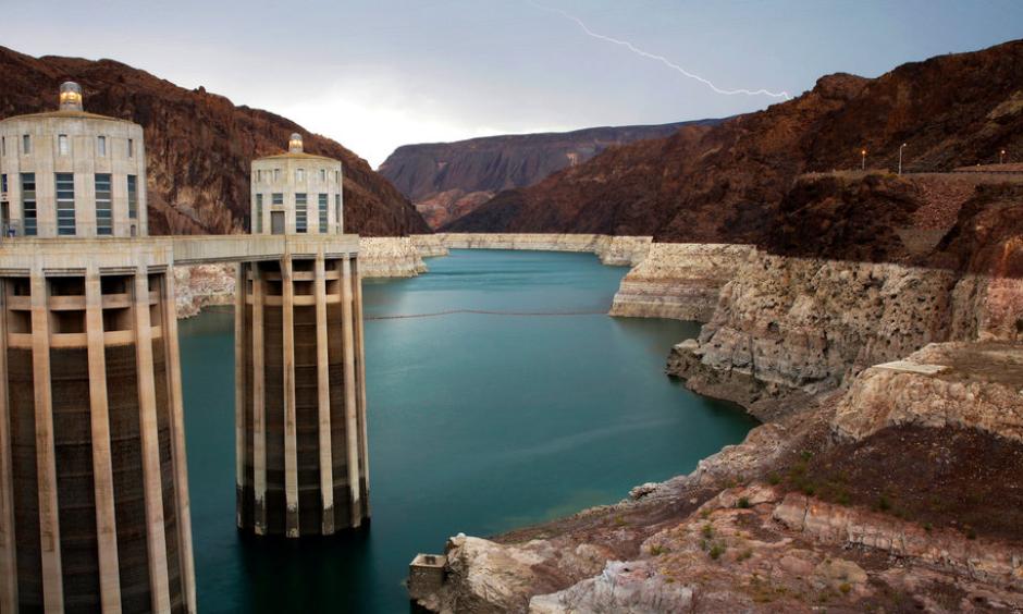 Lake Mead, the reservoir formed by the Hoover Dam, is at its lowest levels since the 1960s. Photo: John Locher, Associated Press
