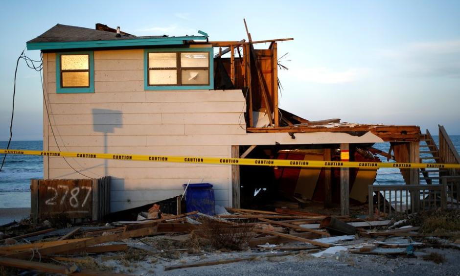 A beachfront house in Ponte Vedra Beach, Fla., that was damaged by Hurricane Irma. Photo: Luke Sharrett, The New York Times