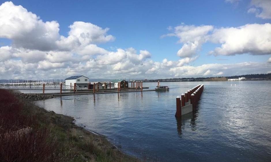 Broughton Beach on the Columbia River in Oregon experiences minor flooding on March 16, 2017. Photo: Courtesy of NWS Portland