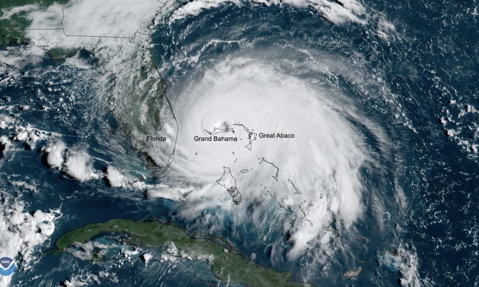Hurricane Dorian was the strongest hurricane to hit the Bahamas since records began in 1851. Credit: NOAA GOES East Satellite