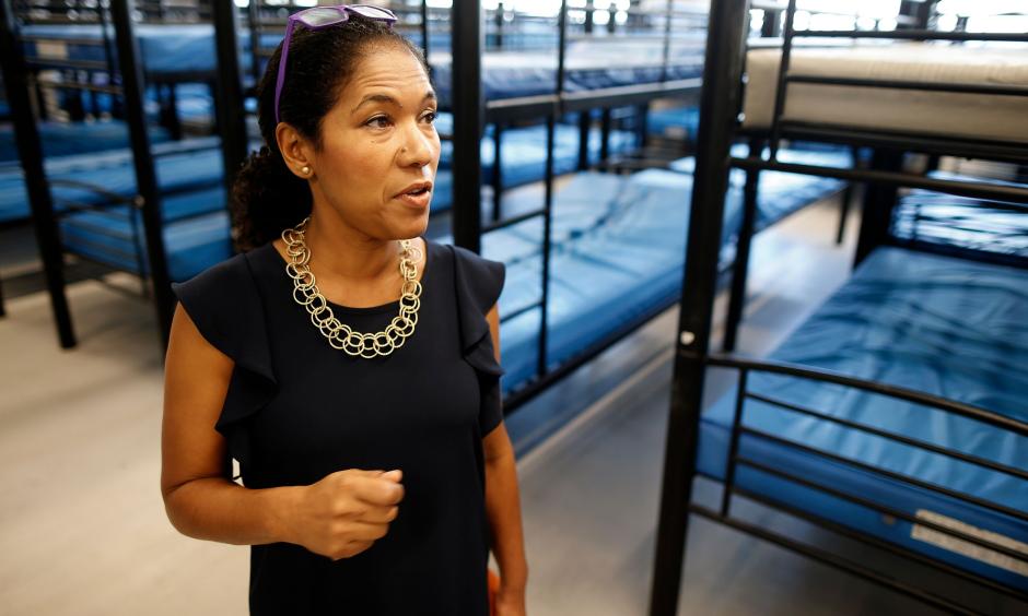 Arlene Nolan, executive director of the Shelterhouse, says her agency will accommodate people seeking emergency homeless shelter, though its contract to run a winter shelter expired Feb. 28. Photo: Sam Green, The Enquirer