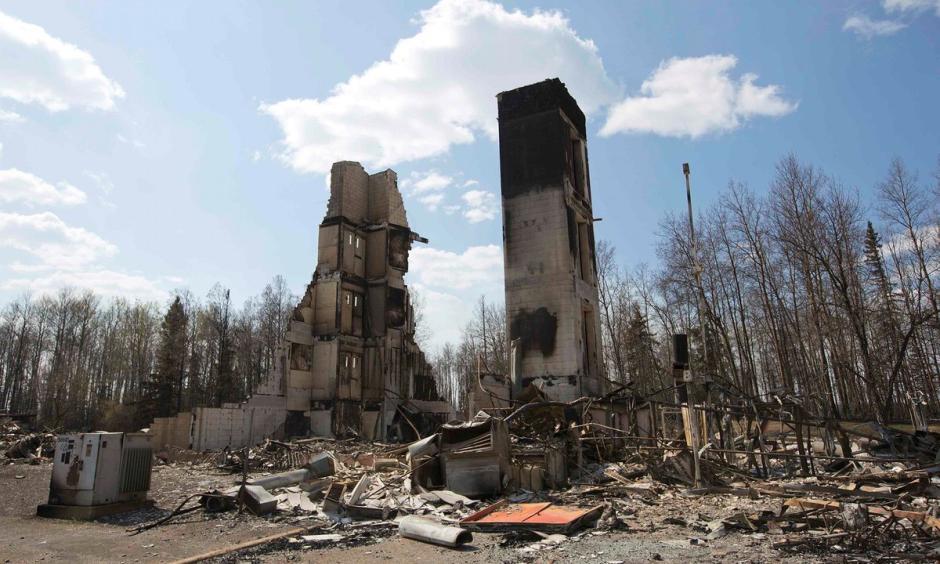 The neighbourhood of Abasand has been ravaged by the wildfire in Fort McMurray, Alberta. Photo: Reuters
