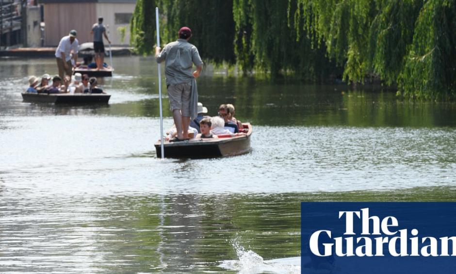 People enjoying the River Cam in Cambridge last Thursday, now the hottest UK day on record. Credit: Leon Neal, Getty Images