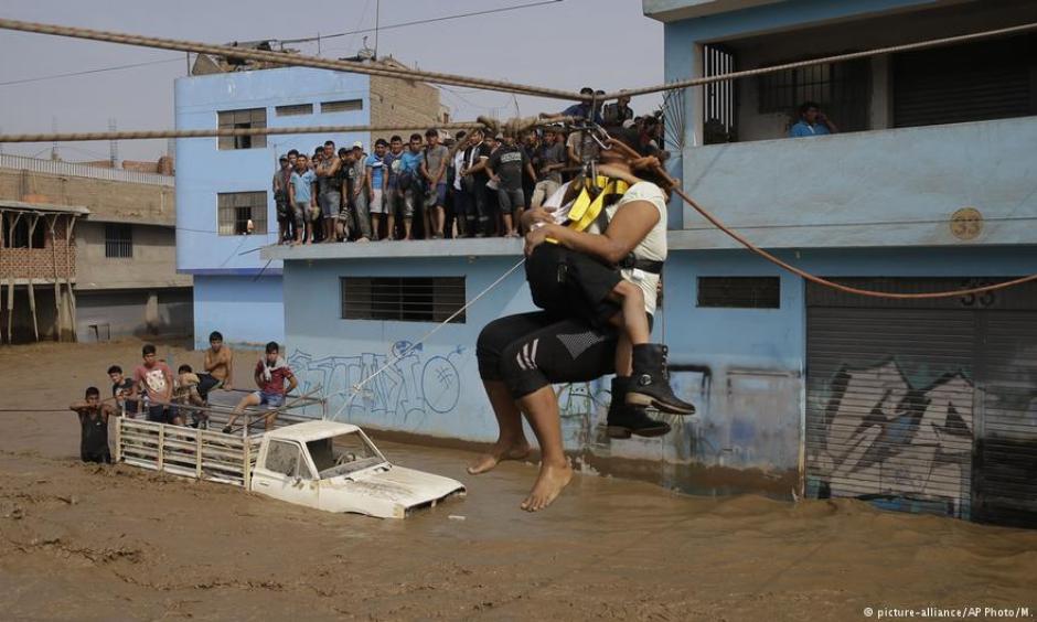 Rescue operations in Lima. Photo: AP