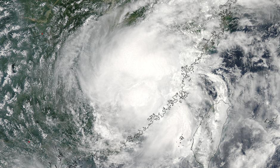 Satellite view of Tropical Storm Nepartak over China on Sunday. Nepartak, which was downgraded from a typhoon as it made landfall over China, killed at least 12 people in Taiwan and China. Photo: NASA Goddard MODIS Rapid Response