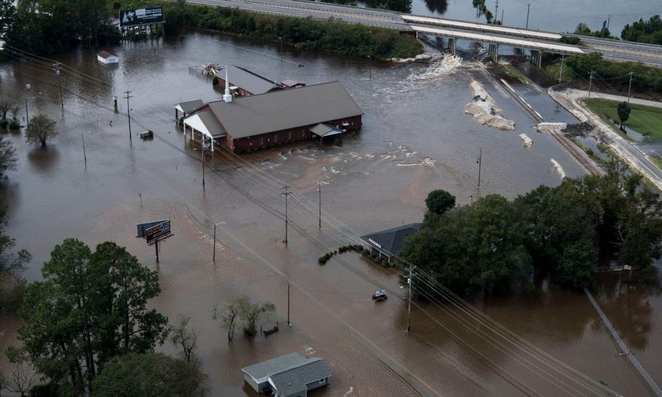 Flooding from Hurricane Florence is seen in Lumberton, N.C., on Sept. 17. Photo: Carolyn Van Houten, Washington Post
