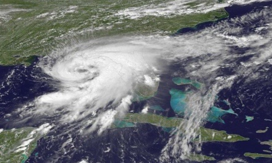 A satellite image of Hurricane Hermine, before it was a post-tropical cyclone, approaching Florida’s Gulf Coast on Thursday. Photo: NOAA via Getty Images