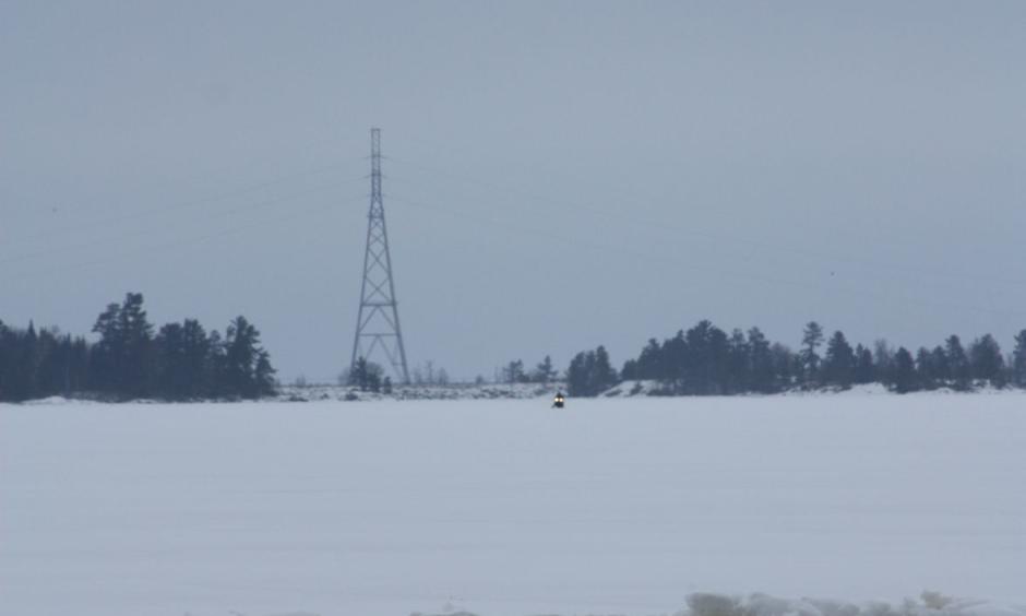 An ice ridge forms on Rainy Lake's Birch Point area Photo: Laurel Beager, International Falls Tribune