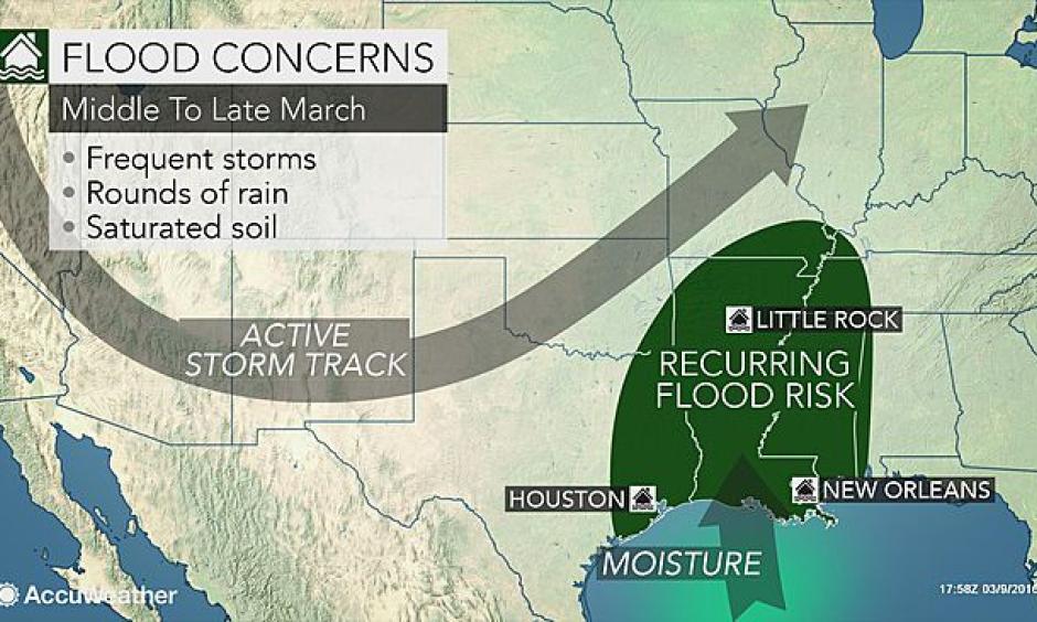 Flood risk. Image: AccuWeather