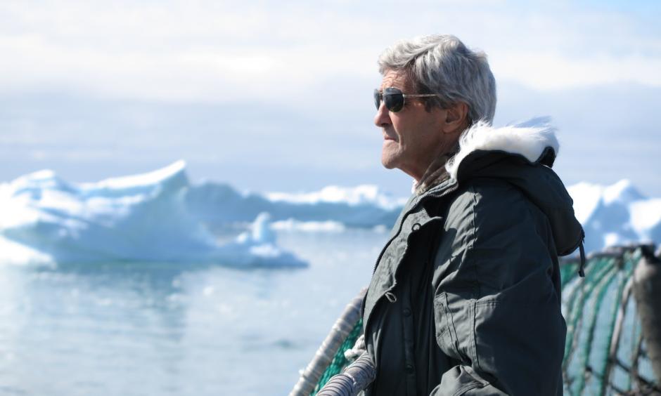 Secretary of State John F. Kerry tours the Jakobshavn Glacier and the Ilulissat Icefjord north of the Arctic Circle on Friday. Photo: Bent Petersen / Scanpix Denmark / AFP / Getty Images