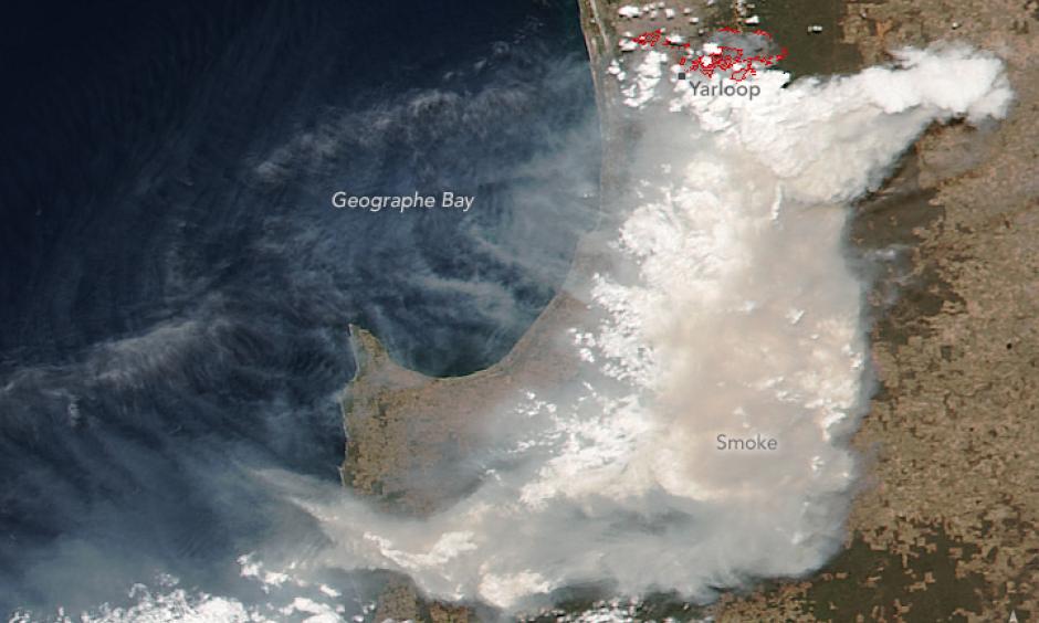 Smoke from the Yarloop Fire in the South West of Western Australia. Gizmodo