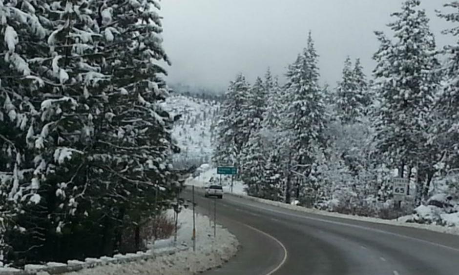 Freshly plowed Interstate-80, within the Tahoe National Forest in California, after a snow storm in December 2015. Credit: Ed Joyce / Capital Public Radio