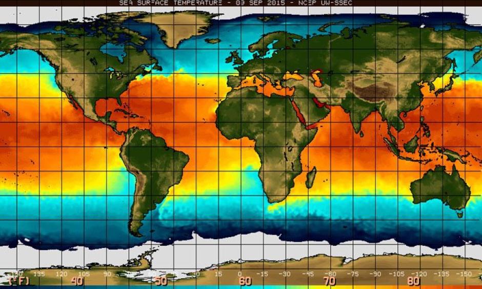 Sea surface temperature in the equatorial Pacific Ocean. Photo: NOAA