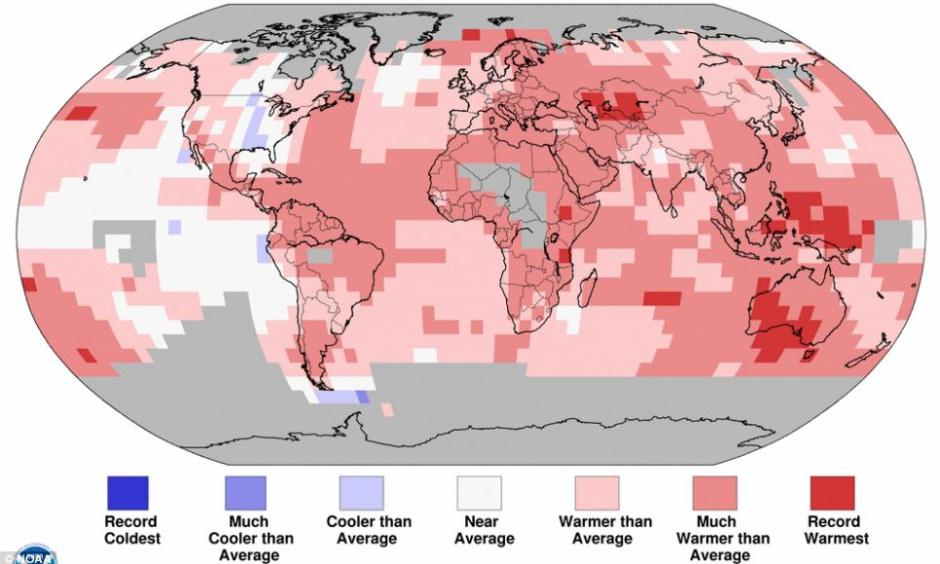 Global temperature was well above average in the month of November. (NOAA)
