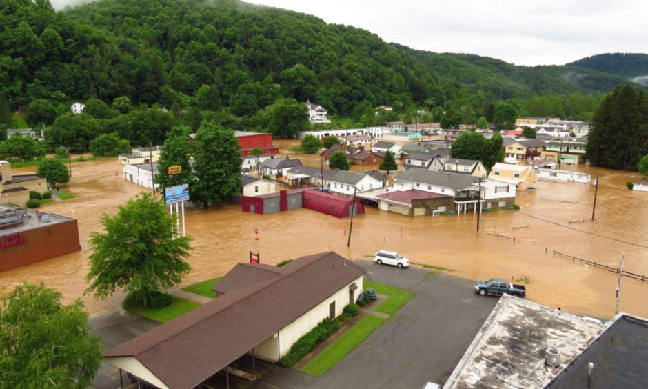 Flooding in Richwood in Nicholas County. Photo: Charleston Gazette-Mail