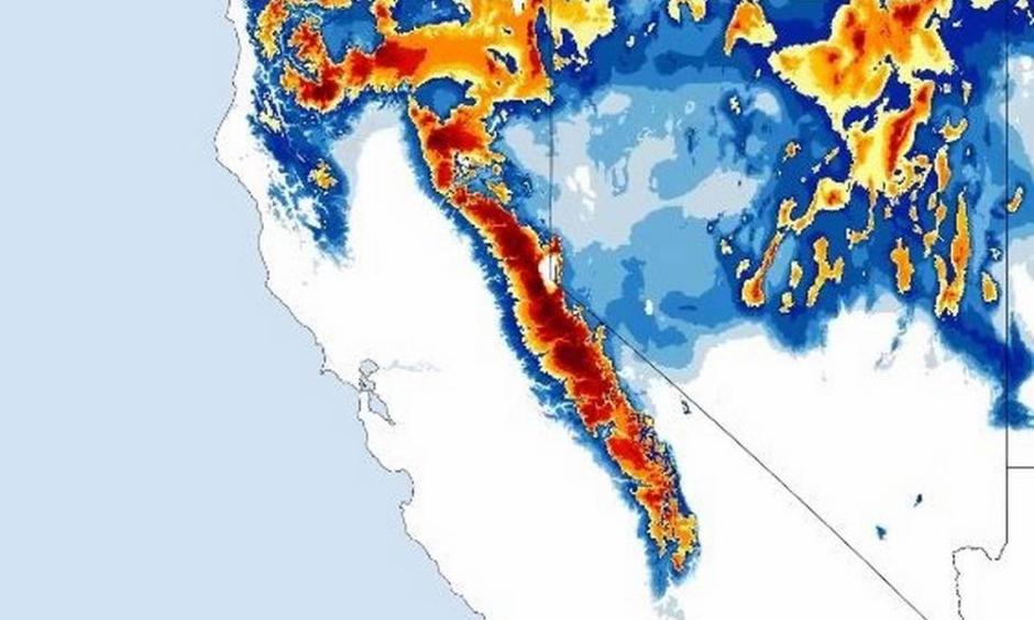 Curious about California’s snowfall? Here is a look at snow depth since Oct. 1, 2015. Photo: National Weather Service.