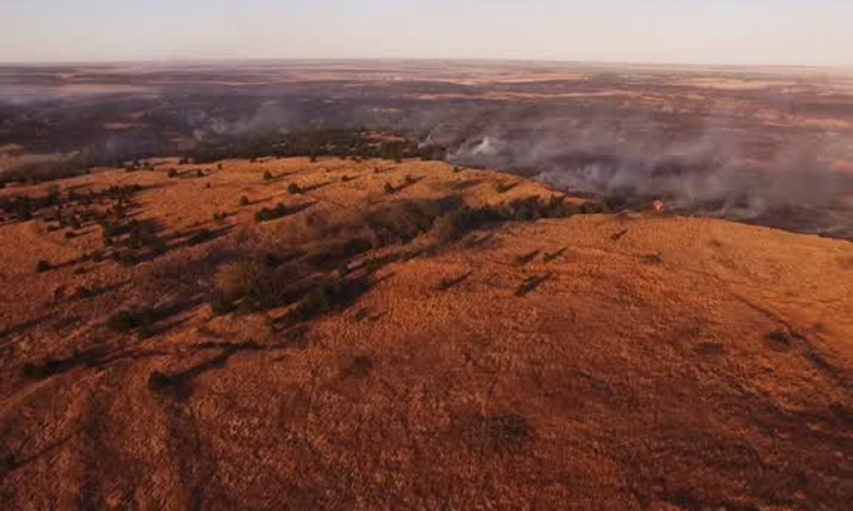 Fires that started March 22 has burned nearly 400,000 acres in southwest Kansas. Photo: Kiowa County Media Center