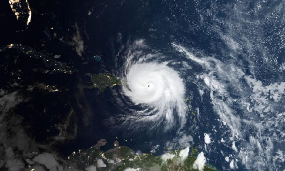 The swirling edges of Hurricane Maria seen from space as it slammed into Puerto Rico. Image: NASA