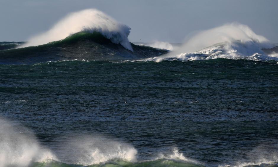 Big waves generated by the Nazare canyon just off the coast of Nazare, central Portugal, in the Eastern Atlantic Ocean. Photo: Francisco Leong, Agence France-Presse via Getty Images