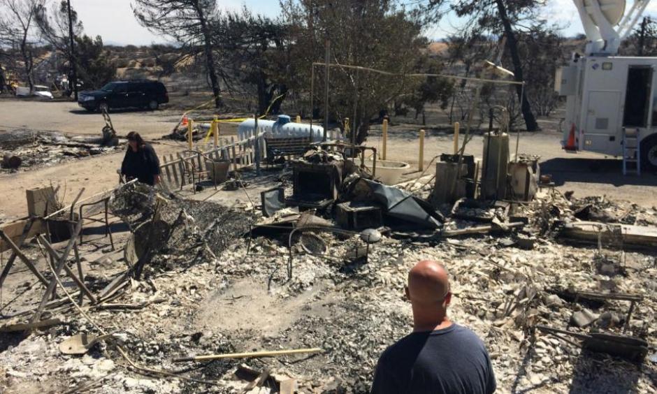 The Summit Inn, a popular roadside diner at the crest of historic Route 66, was gutted by th eBlue Cut Fire. Photo: Christopher Weber, AP