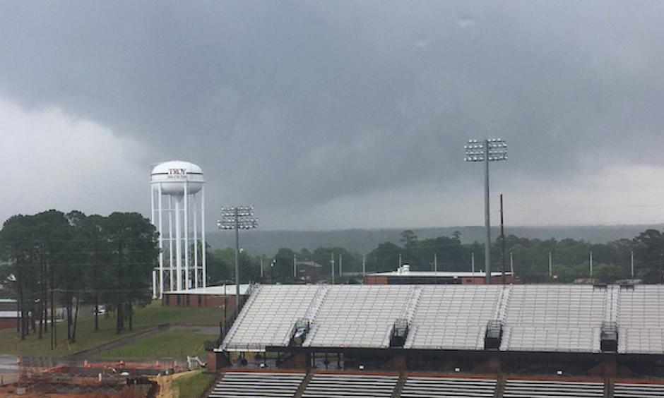 A funnel cloud moves near Troy, Ala., on Thursday, April 27, 2017. Storms moving through the Deep South left damage in southeastern Alabama on the anniversary of the deadly Super Outbreak of 2011, which killed more than 200 people across Alabama and nearly 100 more in five other Southern states. Photo: Adam Pendergast via AP