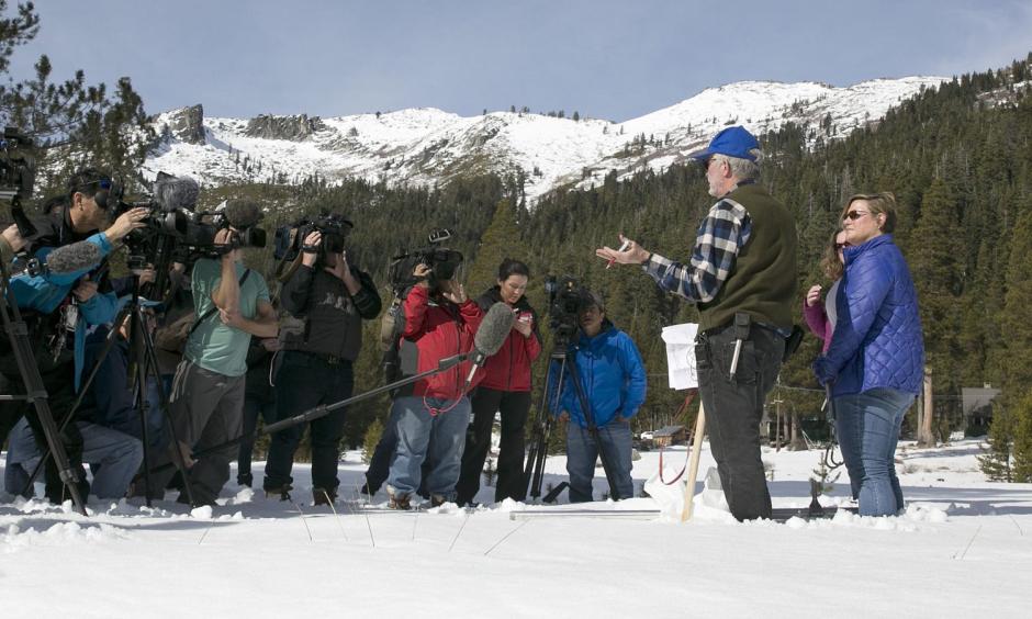 The state relies on winter snow for water the rest of the year. Photo: Rich Pedroncelli, AP