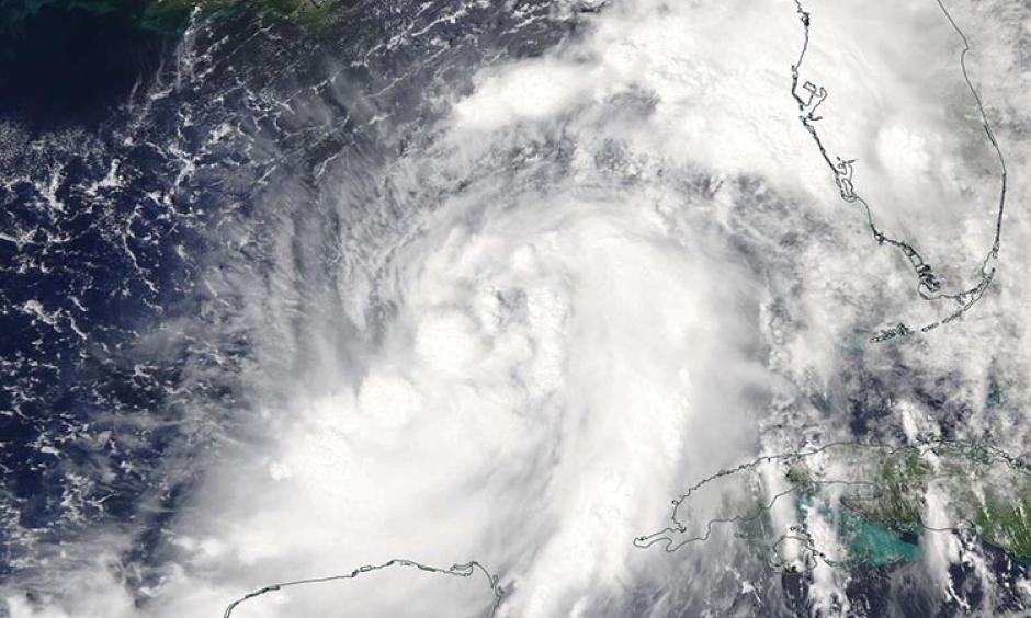 MODIS visible satellite image of Hermine on Wednesday afternoon, August 31, 2016. Image: NASA