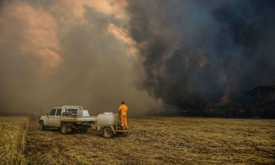 A fire east of Esperance in Western Australia this week. A prolonged fire season could strain the largely volunteer firefighting forces in Australia and destroy crops, livestock and farms. Credit Department of Fire and Emergency/Agence France-Presse — Getty Images