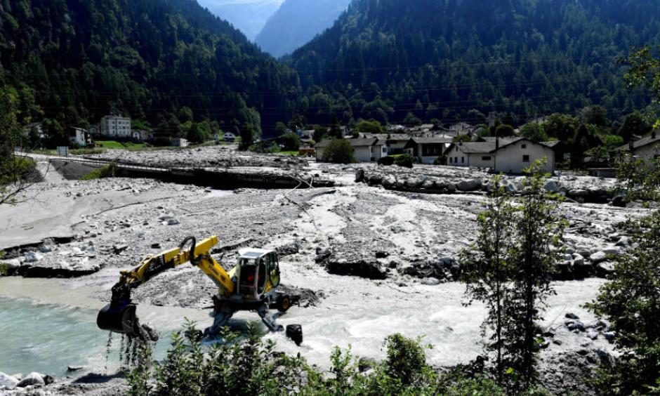 Storms have triggered landslides in the Alps that have sent mud and debris pouring into villages. Bondo, in the Swiss Alps, has been hit more than once in recent years. The video below shows the destruction from 2017. Photo: Miguel Medina, AFP/Getty Images