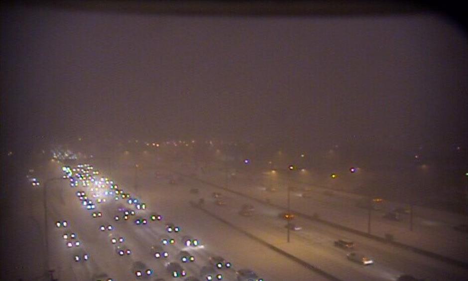 Easy to see why the Kennedy Expressway (I-90 & I-94) is a nightmare. 100% snow & ice covered. #heavysnow. Photo: Mike Hamernik on Twitter