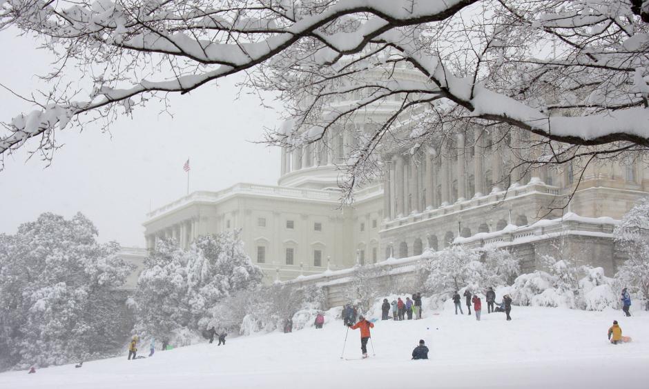 Sledding at the Capitol during Snowmageddon. Photo: Ian Livingston