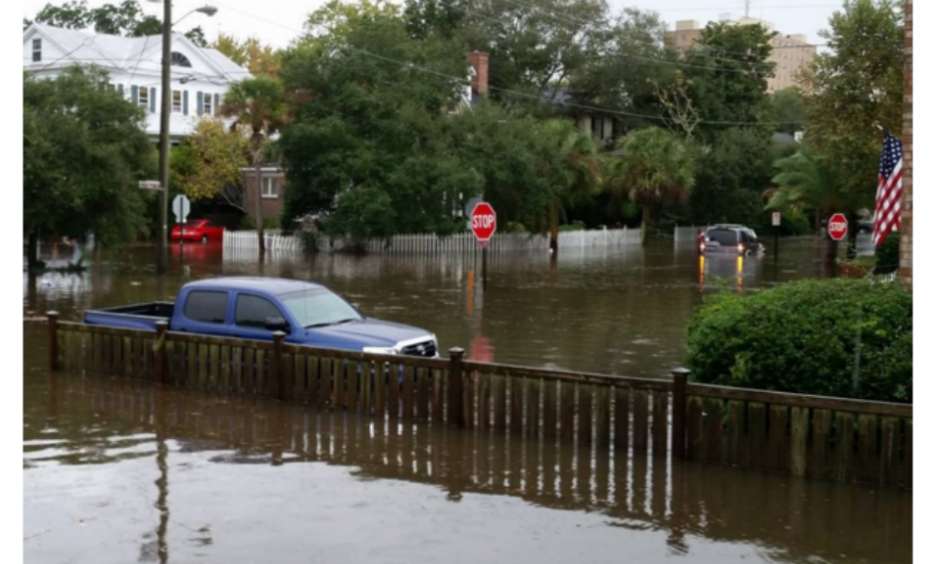 The scene in Charleston, S.C., on Tuesday morning during high tide. Photo: Jessica Hofford